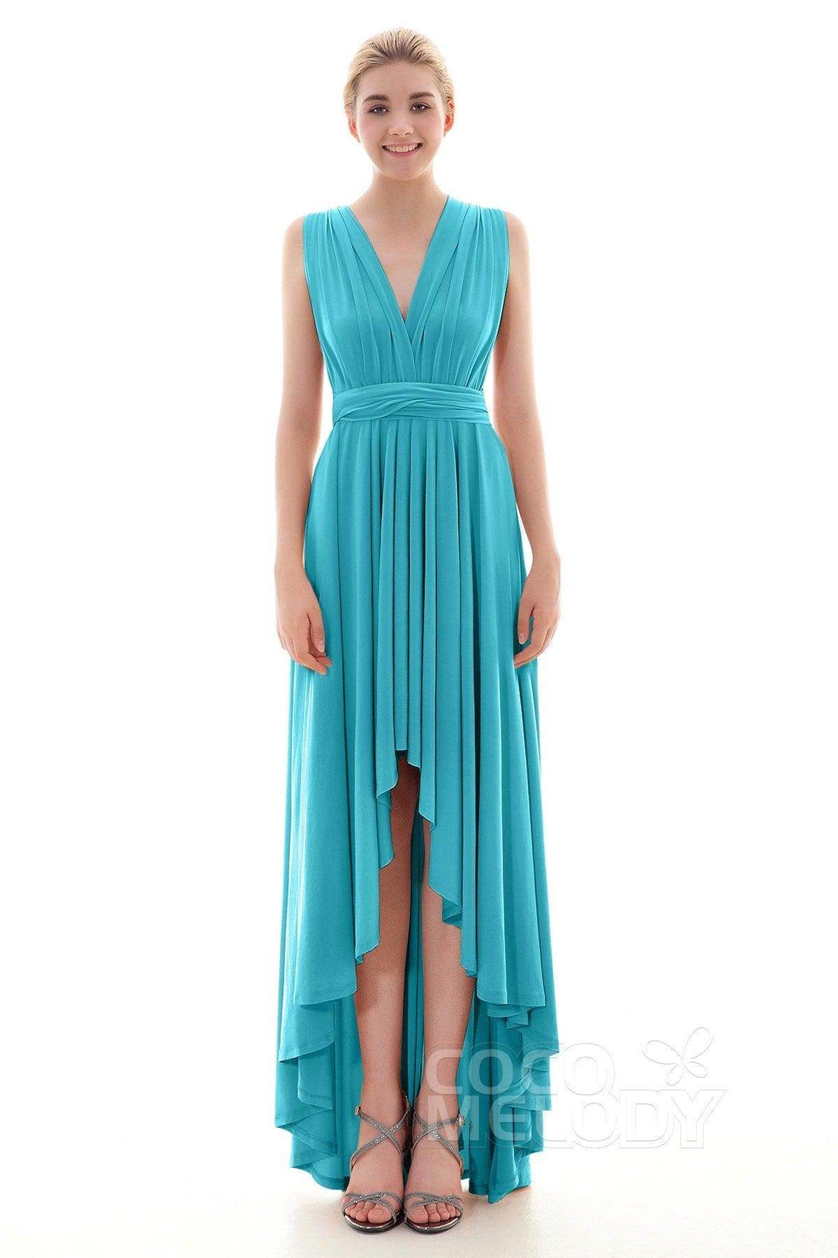 Asymmetrical High-Low Knitted Bridesmaid Dress COED16001 - COCOMELODY